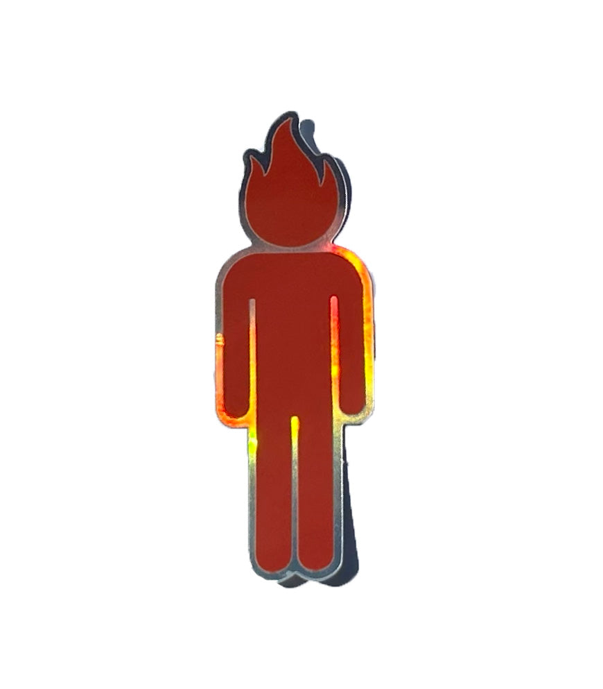 Holographic Flame Head Sticker